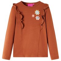Tricou pentru copii cu mâneci lungi, coniac, 128