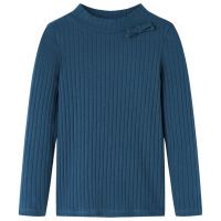 Tricou de copii cu mâneci lungi, tricot cu nervuri, bleumarin, 104