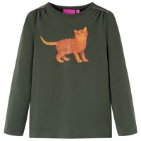 Tricou cu mâneci lungi pentru copii, kaki, 140