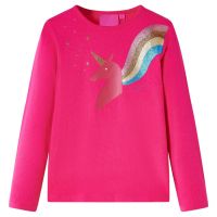 Tricou pentru copii cu mâneci lungi, roz aprins, 104