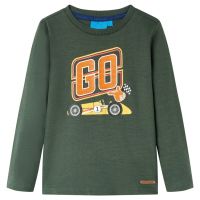 Tricou copii mâneci lungi, verde închis, 128
