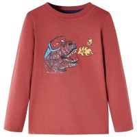Tricou pentru copii cu mâneci lungi, roșu ars, 104