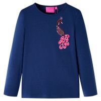 Tricou pentru copii cu mâneci lungi, bleumarin, 140