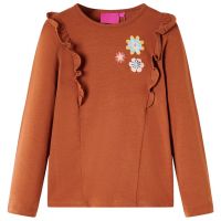 Tricou pentru copii cu mâneci lungi, coniac, 116