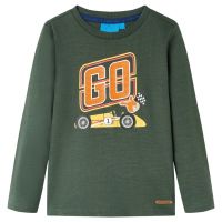 Tricou copii mâneci lungi, verde închis, 92