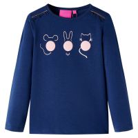 Tricou pentru copii cu mâneci lungi, bleumarin, 92