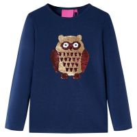 Tricou pentru copii cu mâneci lungi, bleumarin 140