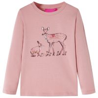 Tricou de copii cu mâneci lungi, roz, 104