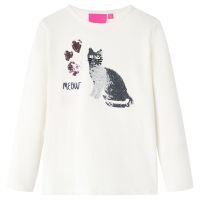 Tricou de copii cu mâneci lungi, ecru, 104