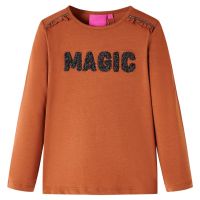 Tricou pentru copii cu mâneci lungi, coniac, 104