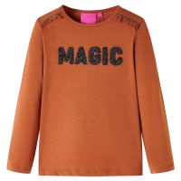 Tricou pentru copii cu mâneci lungi, coniac, 128