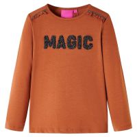 Tricou pentru copii cu mâneci lungi, coniac, 140
