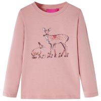 Tricou de copii cu mâneci lungi, roz, 128
