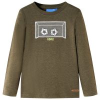 Tricou mâneci lungi de copii, kaki melanj, 128