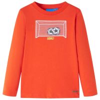 Tricou copii mâneci lungi, portocaliu aprins, 104