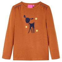 Tricou pentru copii cu mâneci lungi, coniac, 140