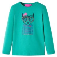 Tricou de copii cu mâneci lungi, verde aprins, 116