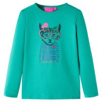 Tricou de copii cu mâneci lungi, verde aprins, 128