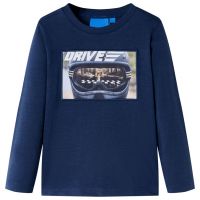 Tricou de copii cu mâneci lungi, bleumarin melanj, 140