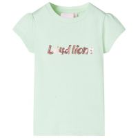Tricou de copii, mâneci tip șapcă, verde pal, 104