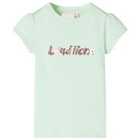 Tricou de copii, mâneci tip șapcă, verde pal, 128