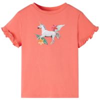 Tricou de copii cu mâneci scurte, corai, 92
