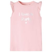 Tricou de copii cu mâneci cu volane roz deschis 92