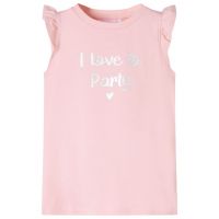 Tricou de copii cu mâneci cu volane roz deschis 128