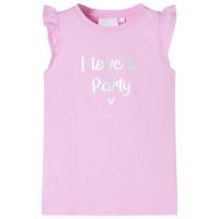 Tricou pentru copii cu mâneci cu volane lila 104