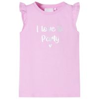 Tricou pentru copii cu mâneci cu volane lila 128