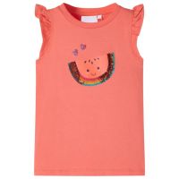 Tricou pentru copii cu mâneci cu volane, corai 140