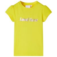Tricou de copii mâneci tip șapcă galben aprins 116