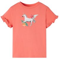 Tricou de copii cu mâneci scurte, corai, 128