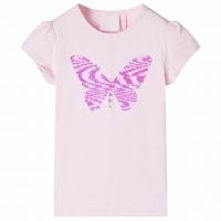 Tricou de copii, mâneci tip șapcă, roz pal, 128