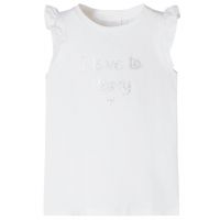 Tricou pentru copii cu mâneci cu volane, alb, 128