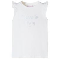 Tricou pentru copii cu mâneci cu volane, alb, 140