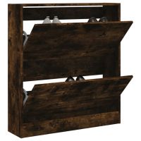 vidaXL Pantofar, stejar fumuriu, 80x21x87,5 cm, lemn compozit