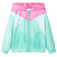 Jachetă pentru copii cu glugă și fermoar, multicolor, 140