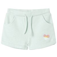 Pantaloni scurți de copii cu șnur, verde mentă deschis combinat, 92