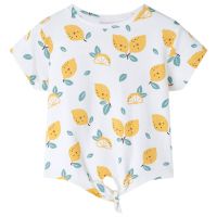 Tricou pentru copii cu tiv tip cravată, ecru, 92