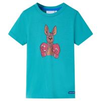 Tricou pentru copii cu mâneci scurte, verde mentă închis, 104