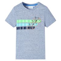 Tricou pentru copii cu mâneci scurte, albastru melanj, 116