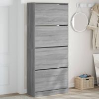 vidaXL Pantofar cu 4 sertare rabatabile, gri sonoma, 80x34x187,5 cm