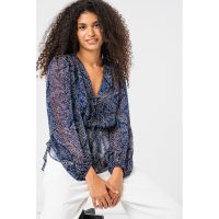 Bluza cu model floral si decolteu in V Mildrid