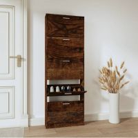 vidaXL Pantofar, stejar fumuriu, 59x17x169 cm, lemn compozit