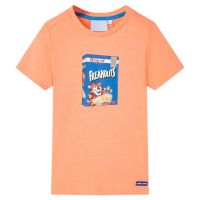 Tricou pentru copii cu mâneci scurte, portocaliu neon, 128