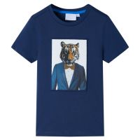 Tricou pentru copii cu mâneci scurte, albastru închis, 104
