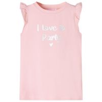 Tricou de copii cu mâneci cu volane roz deschis 116