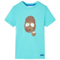 Tricou pentru copii cu mâneci scurte, turcoaz, 104