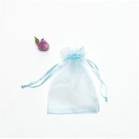 Saci Organza 100 buc albastru deschis M